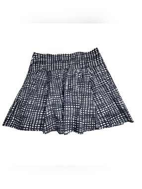 Theory Geometric Print Flared Hem Cotton A-Line Skirt Feminine